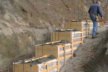 Fab-Form Fastfoot Ideal for Stepped Footings, Fabric Formwork for concrete footings and pad edging in CO